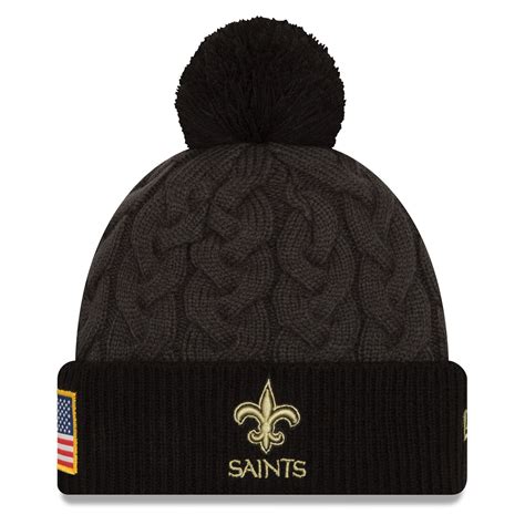 New Orleans Saints New Era Women's Salute To Service Pom Knit Hat ...