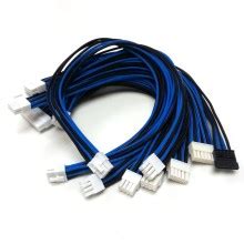 Premium Single Sleeved Modular Cables Set Black UV Blue for Corsair - MODDIY