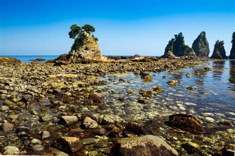 Landscape of the High Tides of the Minokake-rocks at Izu. Stock Photo - Image of shizuoka, high ...