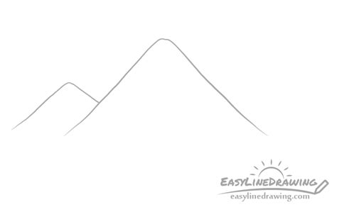 How to Draw Mountains Step by Step - EasyLineDrawing