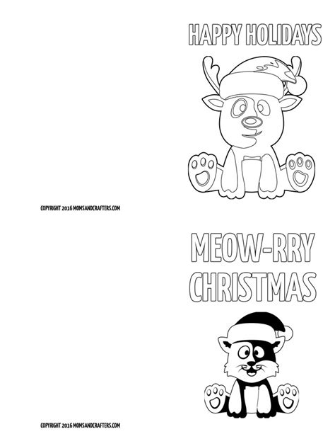 Printable Christmas Cards To Color