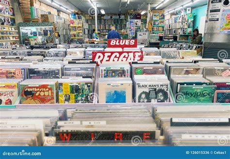 Music Record Shop Interior with Racks Full of Vintage Vinyl Records Editorial Photo - Image of ...