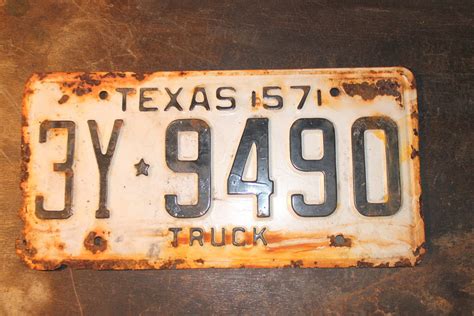 License Plates Vintage Texas Plate 1957 by RecycledSalvage