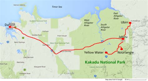 Map Of Kakadu National Park - State Coastal Towns Map