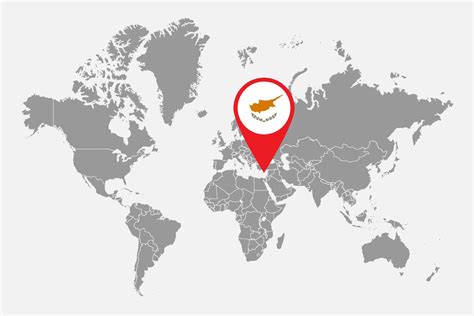 Pin map with Cyprus flag on world map. Vector illustration. 8597517 ...