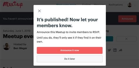 Creating and managing events – Meetup