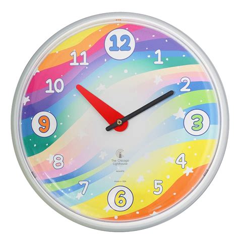 Chicago Lighthouse | Stars 12.75 inch children's wall clock | Primary ...