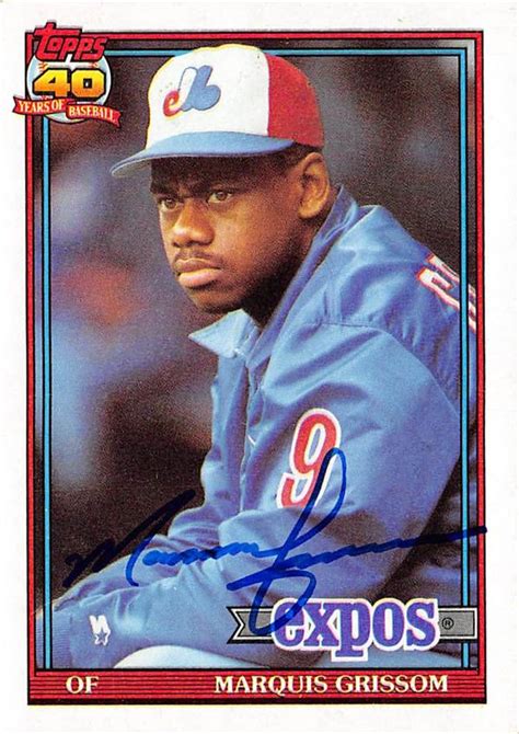 Marquis Grissom autographed Baseball Card (Montreal Expos) 1991 Topps #283