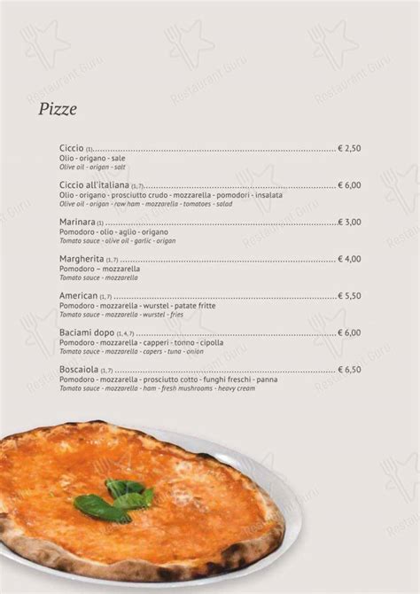 Menu at Pizzeria La Vedetta, Mola di Bari