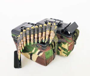 200 Rounds M249 SAW Ammo in Qty 2 Soft Ammunition Pouch Nutsack Loaded with Linked M855 ...