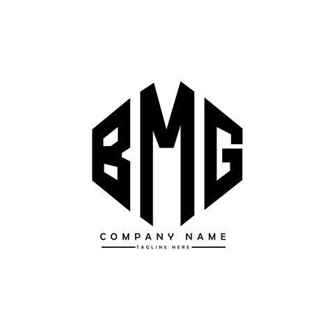 BMG letter logo design with polygon shape. BMG polygon and cube shape logo design. BMG hexagon ...