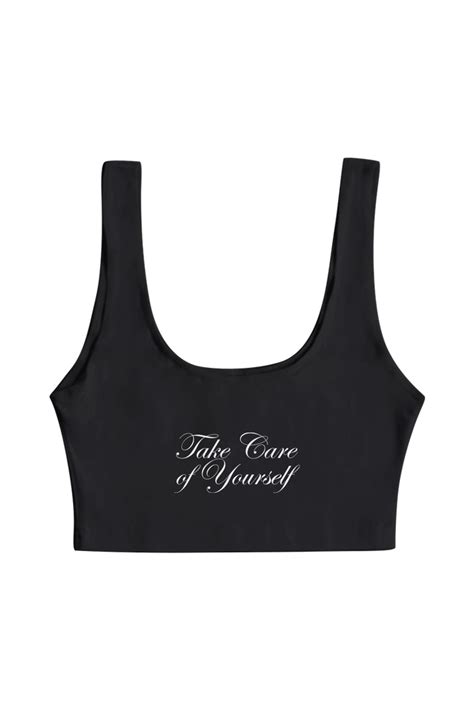 Fanjoy: Take Care Of Yourself Black Crop Top