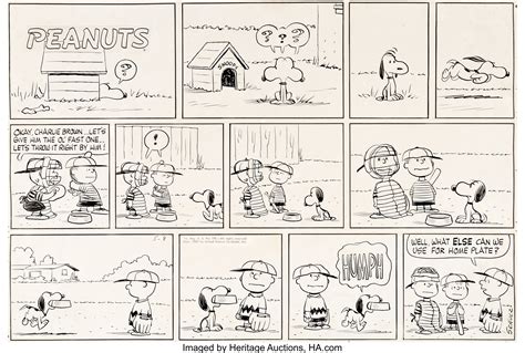 Charles Schulz Peanuts Sunday Comic Strip Charlie Brown and Snoopy ...