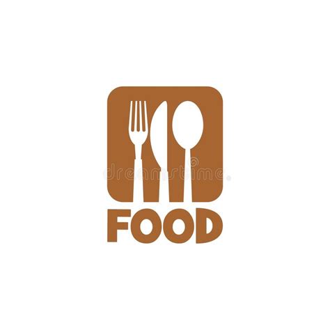 Simple Food Logo Icon Isolated on White Background Stock Vector - Illustration of delicious ...