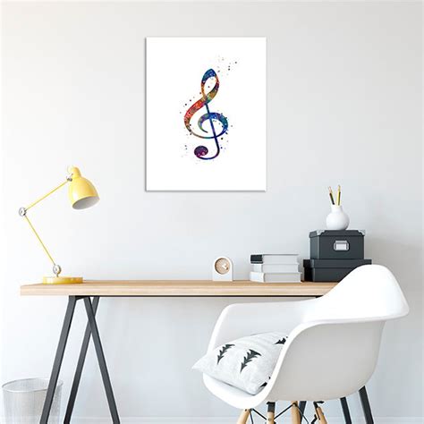 Music art Treble clef poster Music room decor Treble clef | Etsy