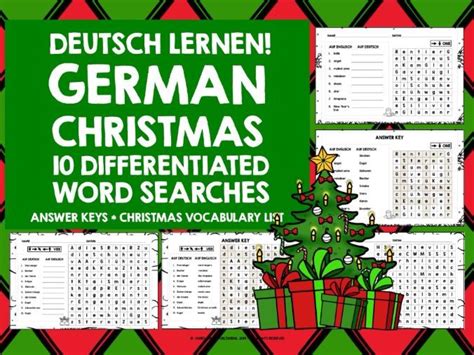 GERMAN CHRISTMAS WORD SEARCHES #1 | Teaching Resources
