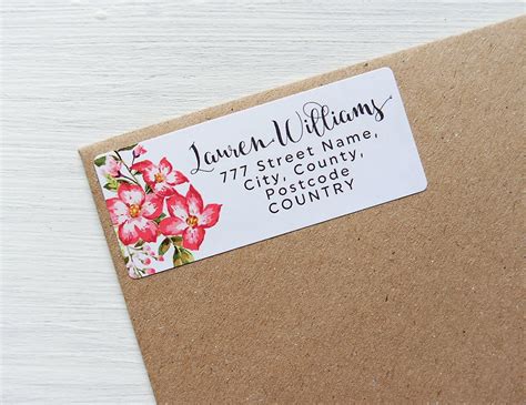 30 Custom Return Address Labels Floral Tropical Flowers | Etsy