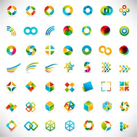 Set of Colored Abstract logo design elements vector 06 - Vector Logo ...