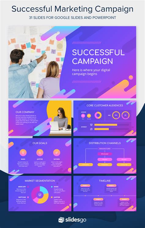 Design a successful marketing plan with this modern Google Slides theme and PowerPoint template ...