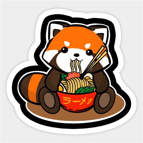 Red Panda Eating Ramen Noodles by letsbegindesigns in 2023 | Red panda ...