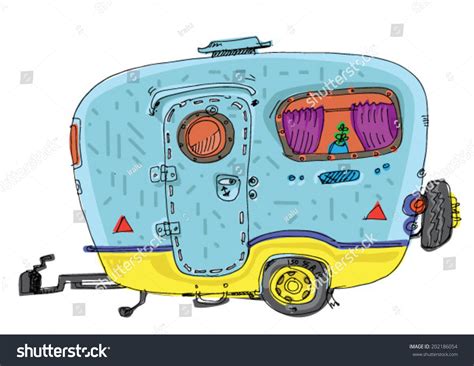 Caravan - Cartoon Stock Vector Illustration 202186054 : Shutterstock