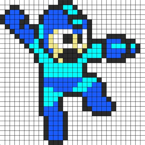 Megaman Jumping Perler Bead Pattern | Bead Sprites | Characters Fuse Bead Patterns