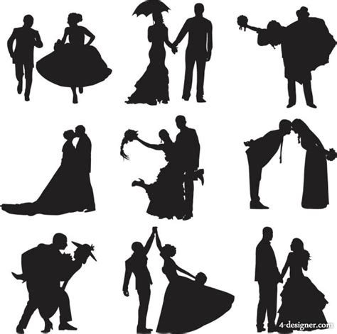 Free Bride And Groom Dancing Silhouette, Download Free Bride And Groom Dancing Silhouette png ...