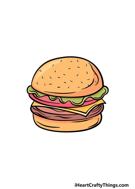 Burger Drawing - How To Draw A Burger Step By Step