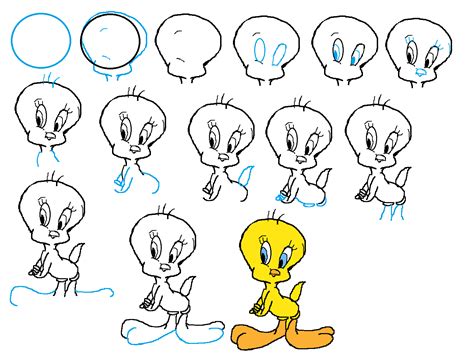 how to draw tweety bird step by step - Learn To Draw And Paint