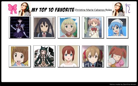 My Top 10 Favorite Christine Marie Cabanos Roles by ajpokeman on DeviantArt