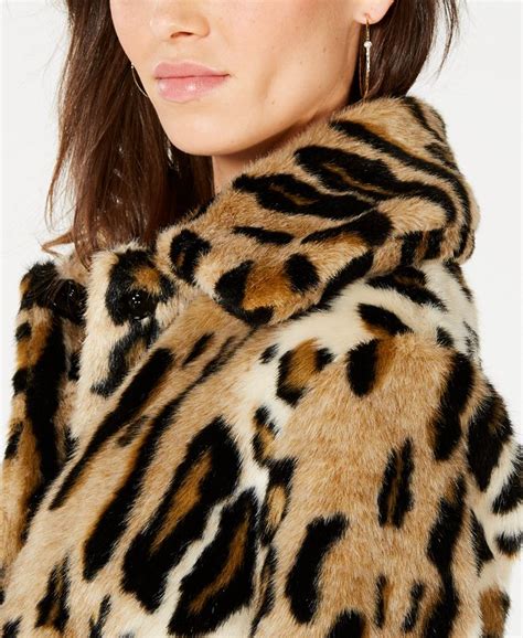 kensie Leopard-Print Faux-Fur Coat & Reviews - Coats - Women - Macy's