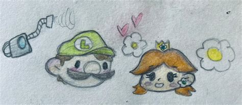 Luigi and daisy colored by KatsuBobaDraws on DeviantArt