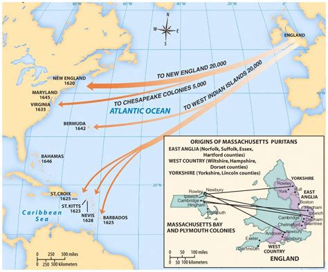 Immigration from England to the Americas 1620-1646 | Genealogy map, The great migration, Map