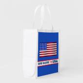 Patriotic God Bless USA / Flag Grocery Bag | Zazzle