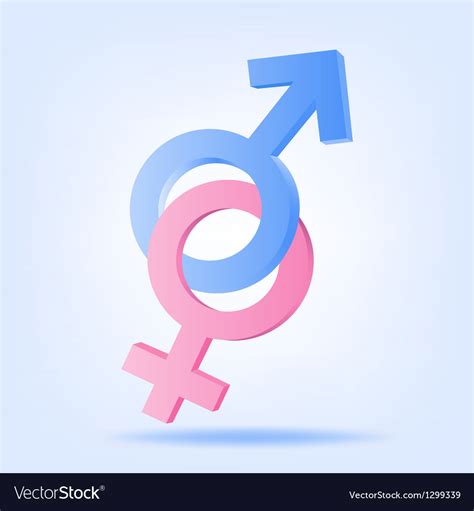 Pink and blue symbols of mars venus Royalty Free Vector