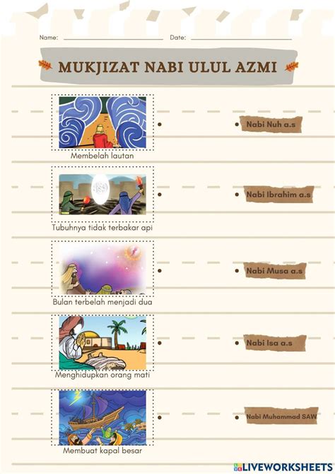 Mukjizat Nabi Ulul Azmi online worksheet for Sekolah dasar. You can do the exercises online or ...