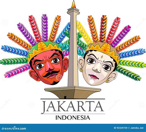 Vector Illustration Icon City of Jakarta Stock Vector - Illustration of national, heritage: 92329759