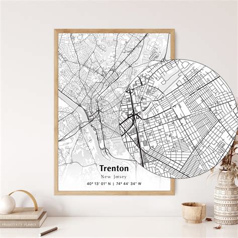 Trenton City Map Print, Trenton New Jersey Map Poster, USA City Street ...