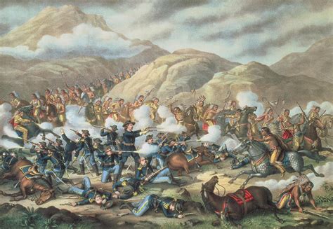 The Battle Of Little Big Horn, June 25th 1876 Painting by American ...