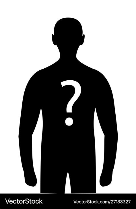 Silhouette mystery person question mark on body Vector Image