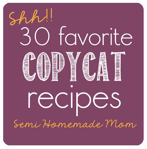 Mostly Homemade Mom: 30 Favorite Copycat Recipes | Copycat recipes ...