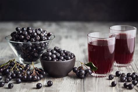 Aronia Berry Juice on Table Stock Photo - Image of dark, anticancer: 121769364