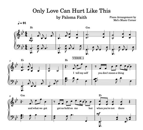 Only Love Can Hurt Like This by Paloma Faith sheet music - Payhip