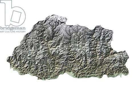 Image of Bhutan, Relief Map