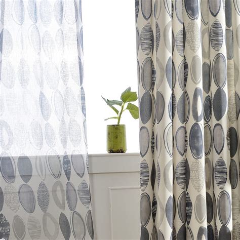 Infinity Blue Gray Modern Geometric Sheer Curtain