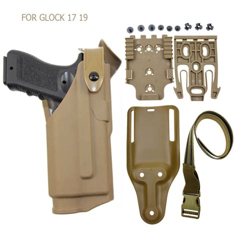 Military Tactical Holser for Glock 17 19 Belt Holster Flashlight ...