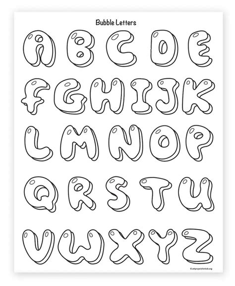 Easy How to Draw Bubble Letters Tutorial and Bubble Letters Coloring ...