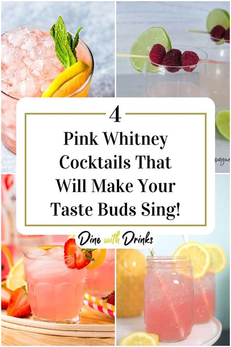 Collage of 4 pink whitney cocktails. Pink Whitney Recipe, Pink Whitney Drink Recipes, Pink Drink ...