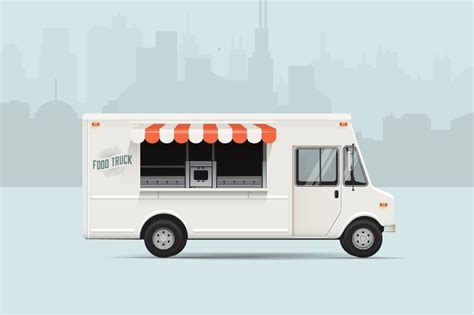 Food truck vector illustration | Food truck, Food truck design, Trucks