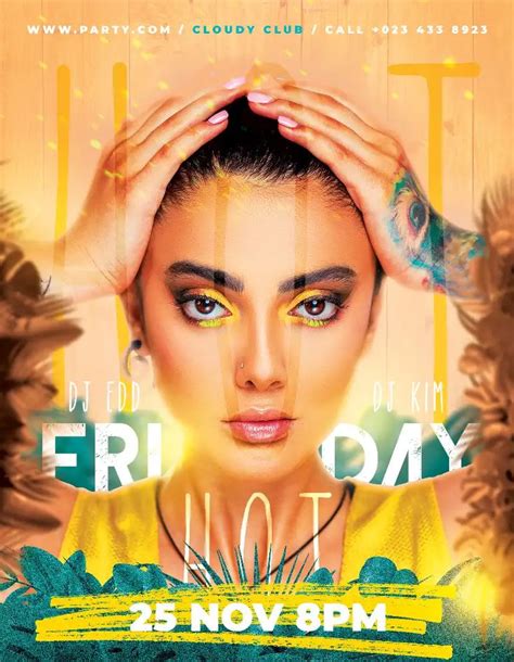 Free Hot Friday Party Flyer Template | Psd poster template, Free psd poster, Party flyer